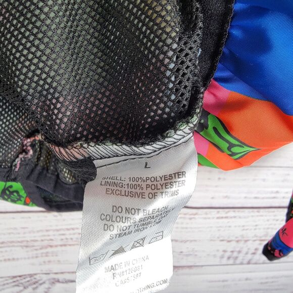 REASON Brand Anorak Jacket Men's L "Money Soup" AOP 1/4 Zip Lining Hood - Picture 7 of 10